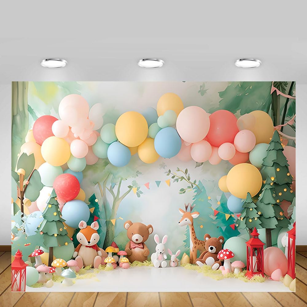 Thumbnail 3 de Mehofond Jungle Birthday Backdrop 7x5ft