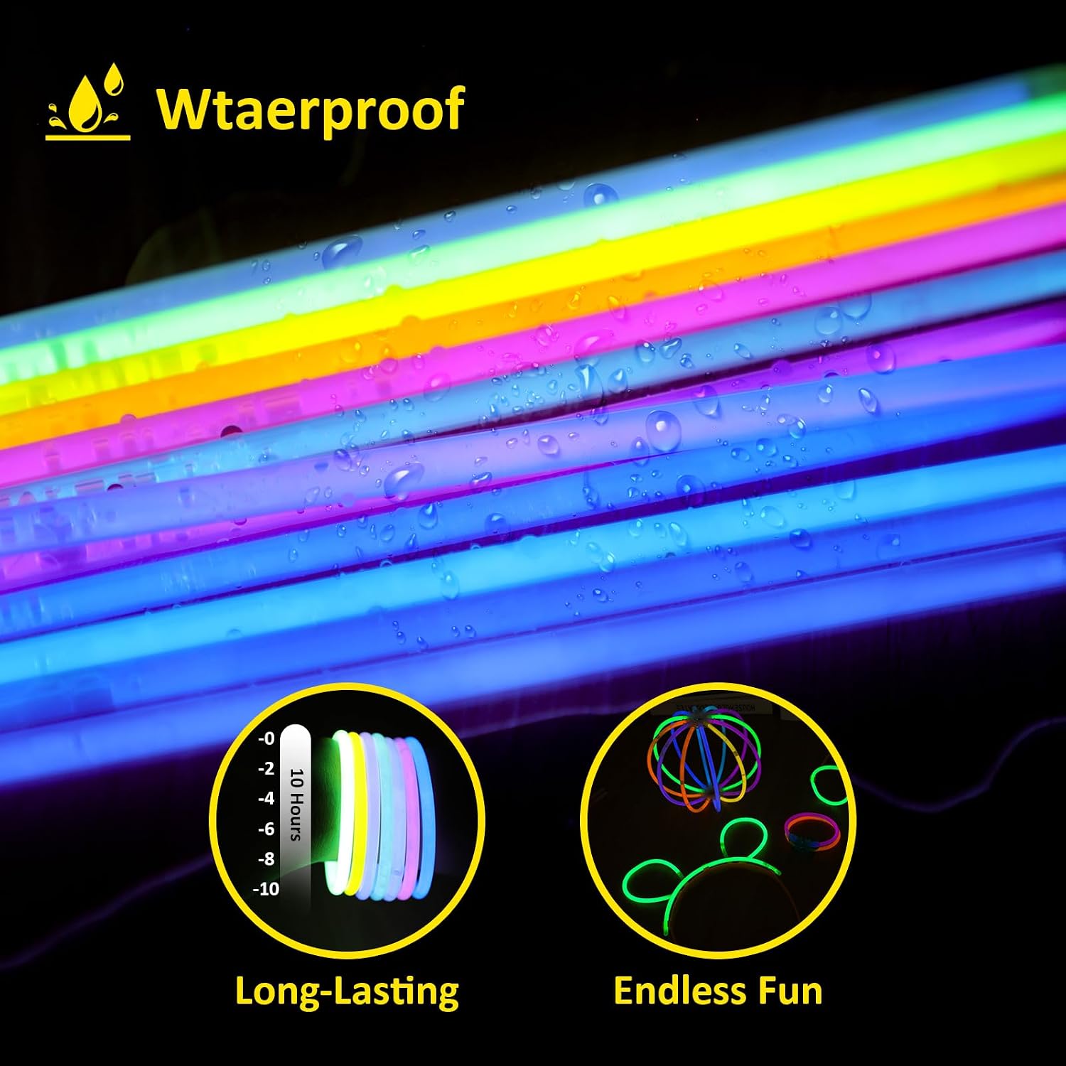 Thumbnail 4 de UooEA 100 bâtons fluorescents, 10 heures