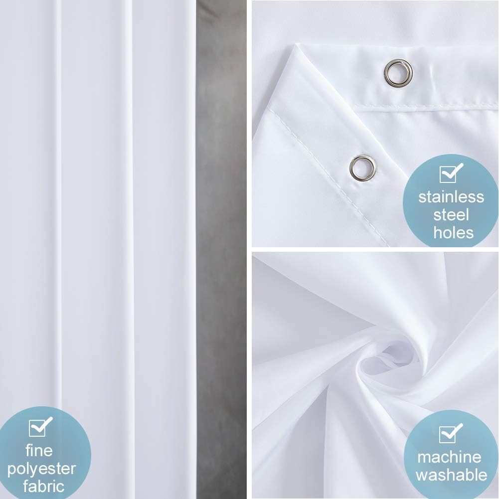 Detalle de Furlinic Petit rideau de douche anti-moisissure en polyester imperméable (100 x 200 cm) avec 6 crochets