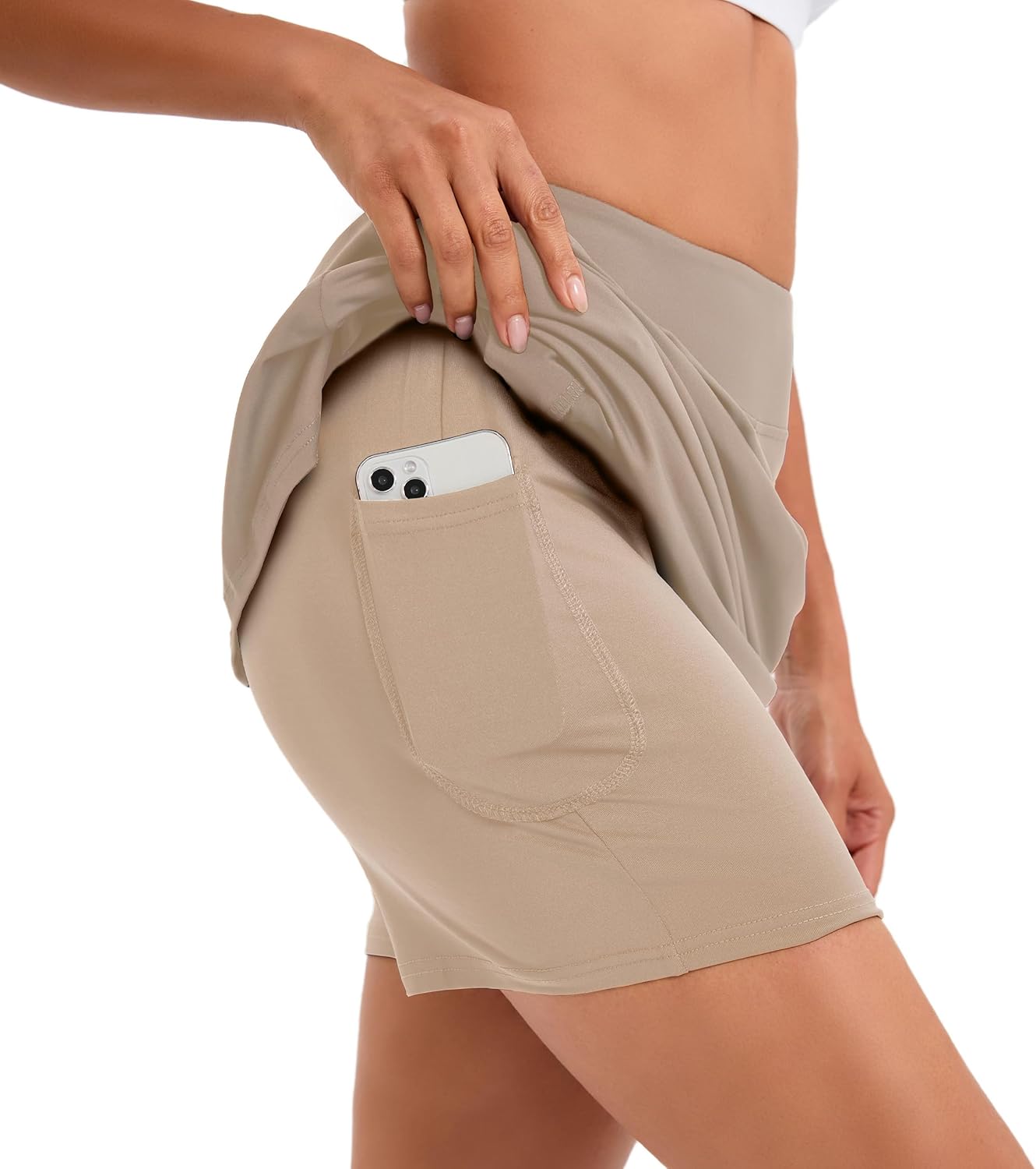 Thumbnail 2 de Timuspo Damen Hosenrock mit Innenshorts und hoher Taille – sportlicher Tennisrock für Training, Golf & Wandern