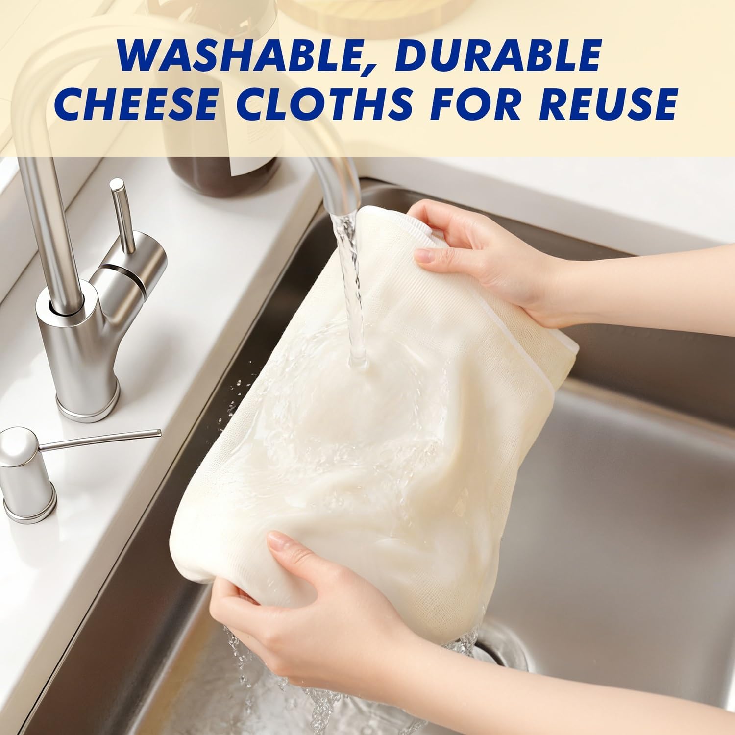 Detalle de Reusable Cheesecloth 20x20 Inch, Grade 100 🧾