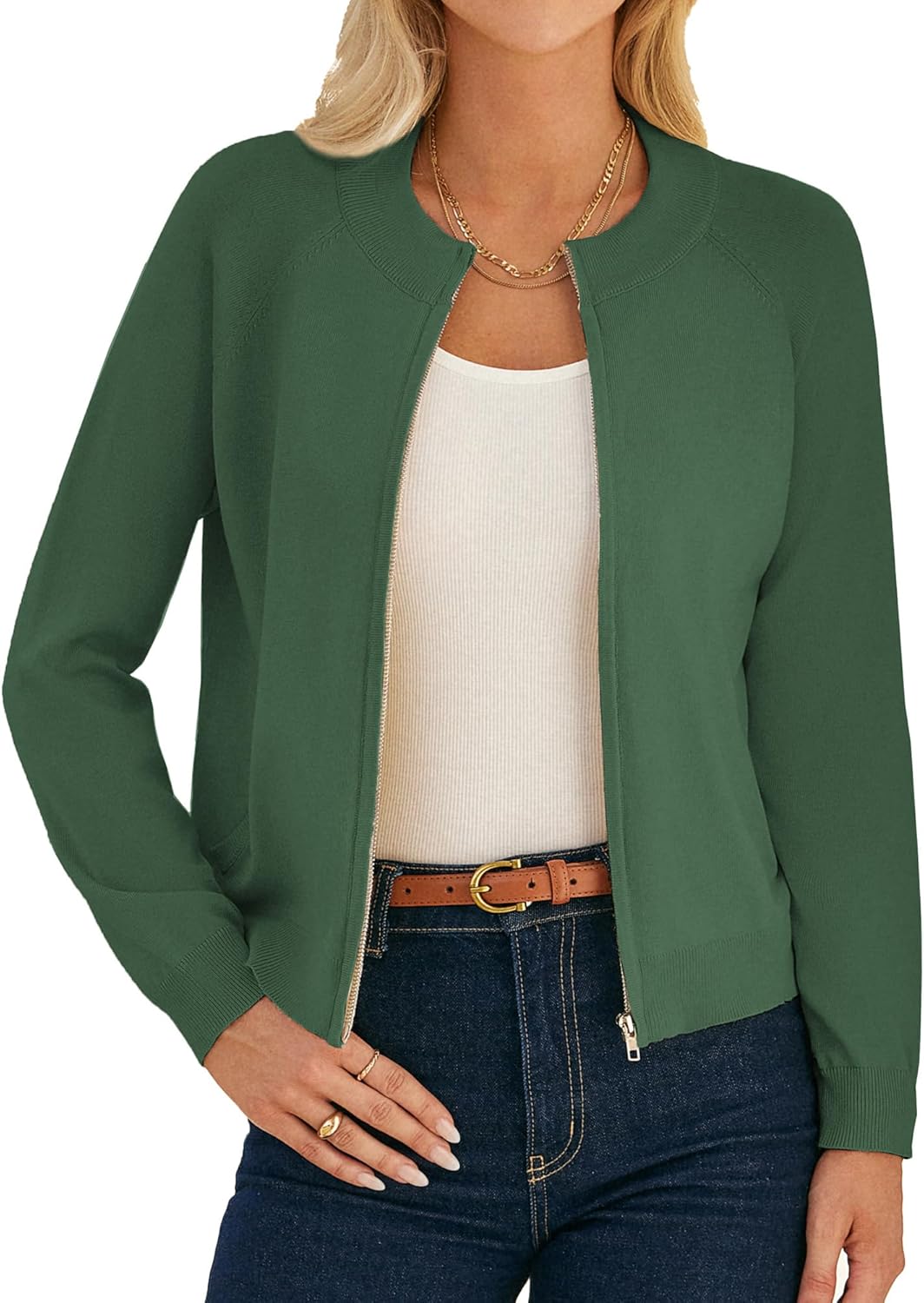 Thumbnail 6 de GRACE KARIN Long Sleeve Zip-Up Cardigan Sweater