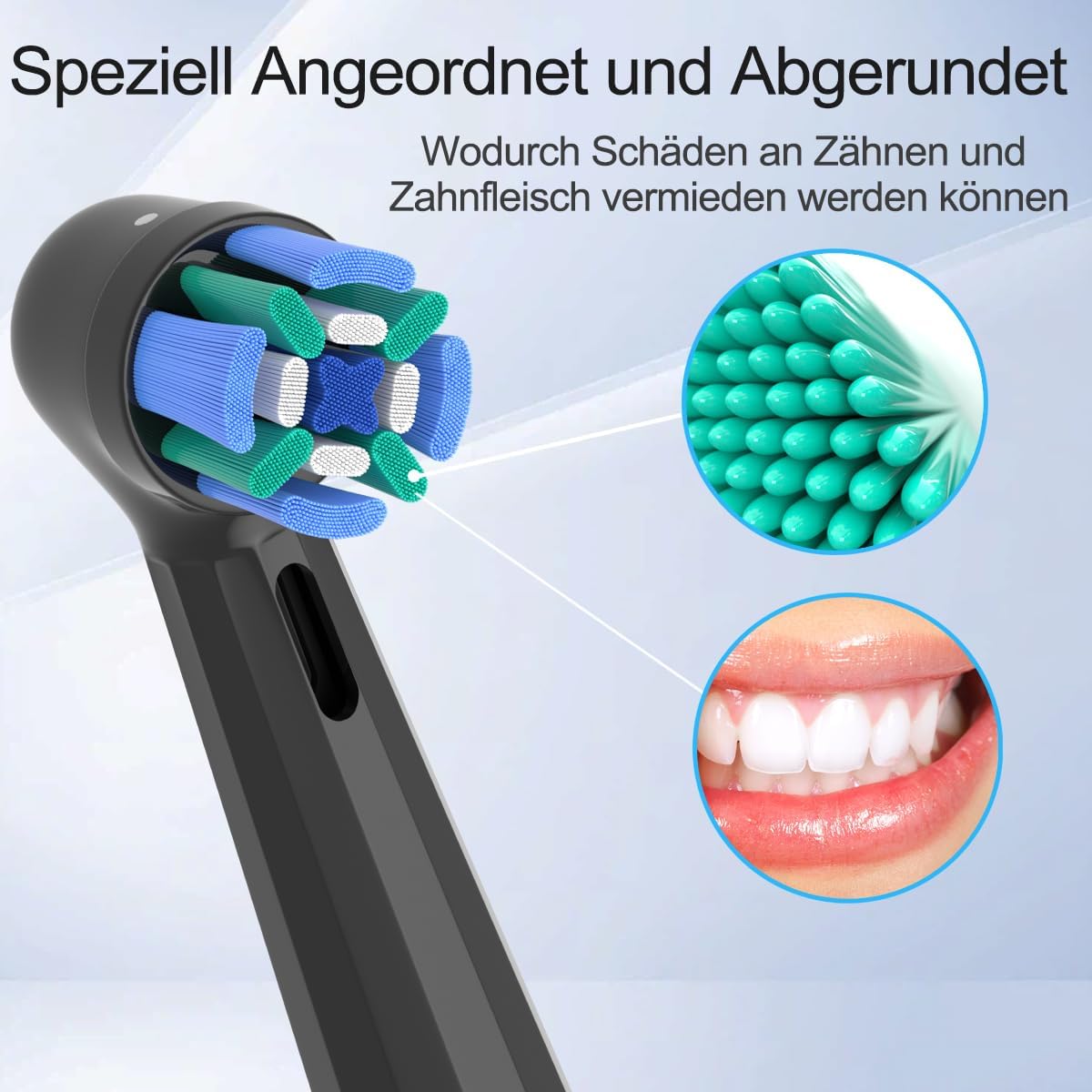 Detalle 2 de Wardimark 12er Aufsteckbürsten kompatibel mit Oral B iO – 6 Weiß + 6 Schwarz