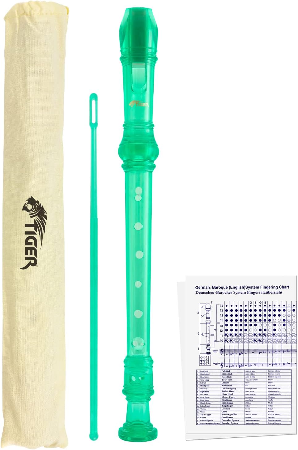 Detalle de Tiger REC7-PK Descant/Soprano School Recorder - Pink