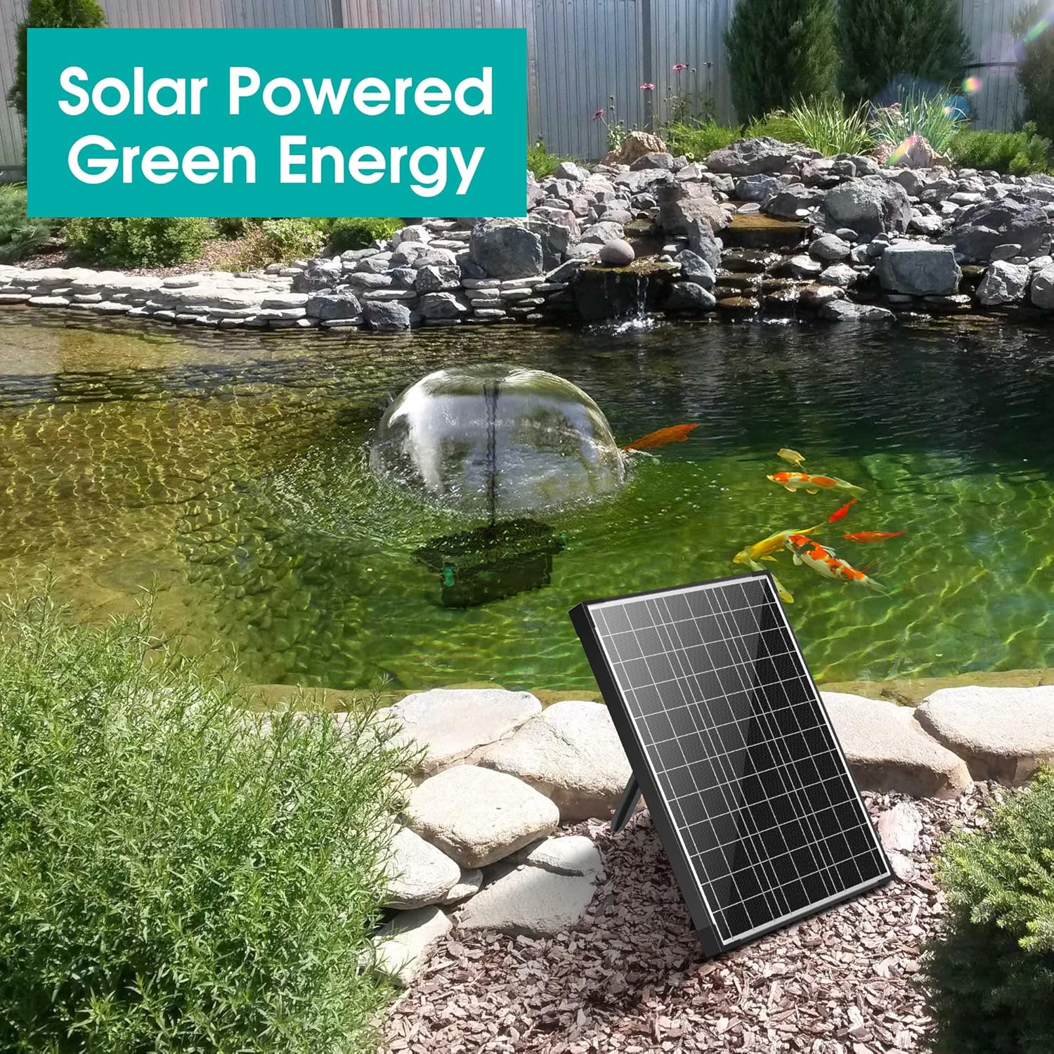 Thumbnail 1 de Biling 20W Solar Pond Filter Pump (875 l/h) for Small Garden Ponds