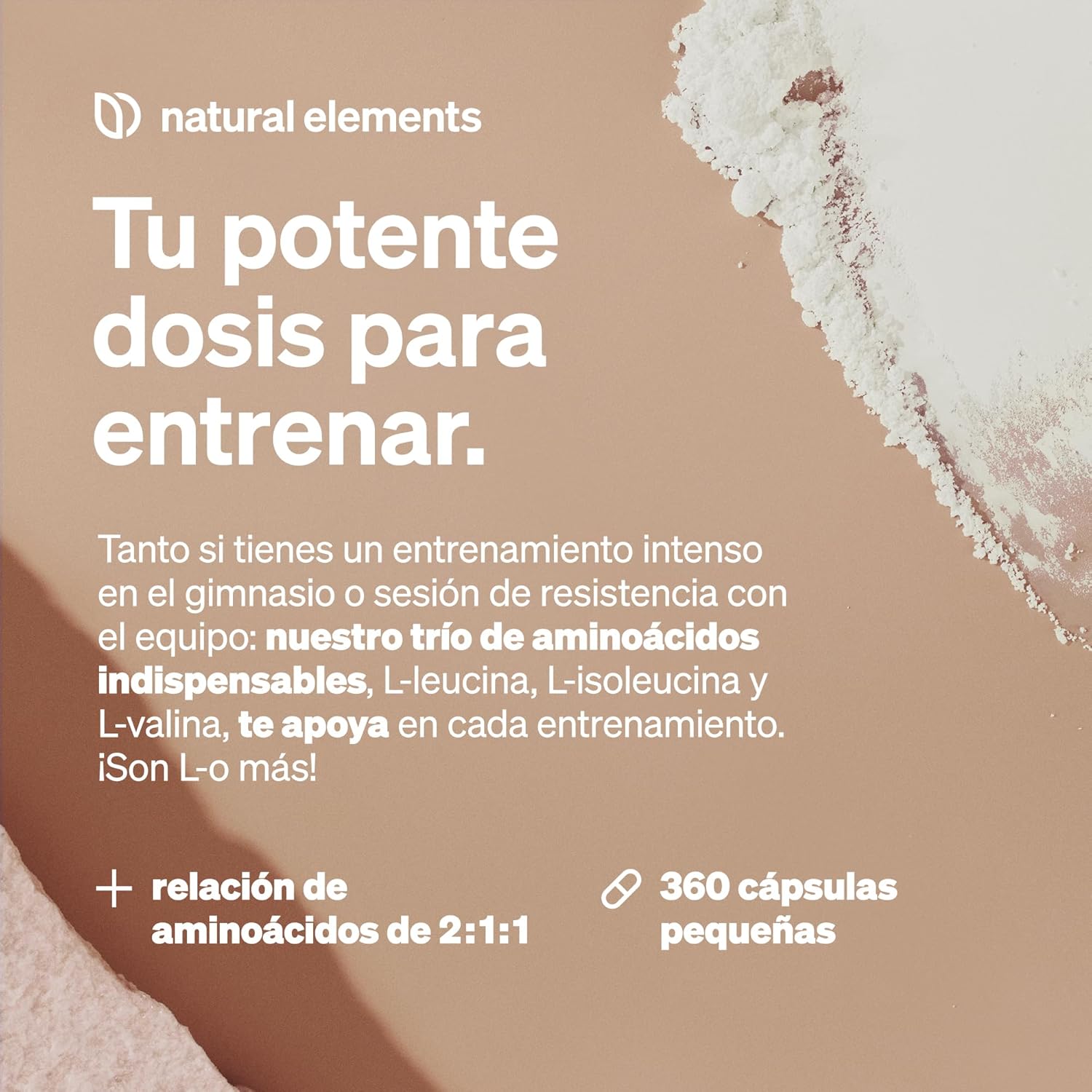 Detalle 2 de BCAA Veganos 360 Cápsulas - Aminoácidos Esenciales 💪