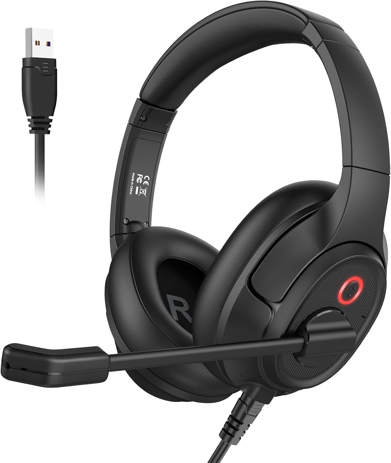 Detalle de EKSA H2 USB headset with noise‑cancel mic