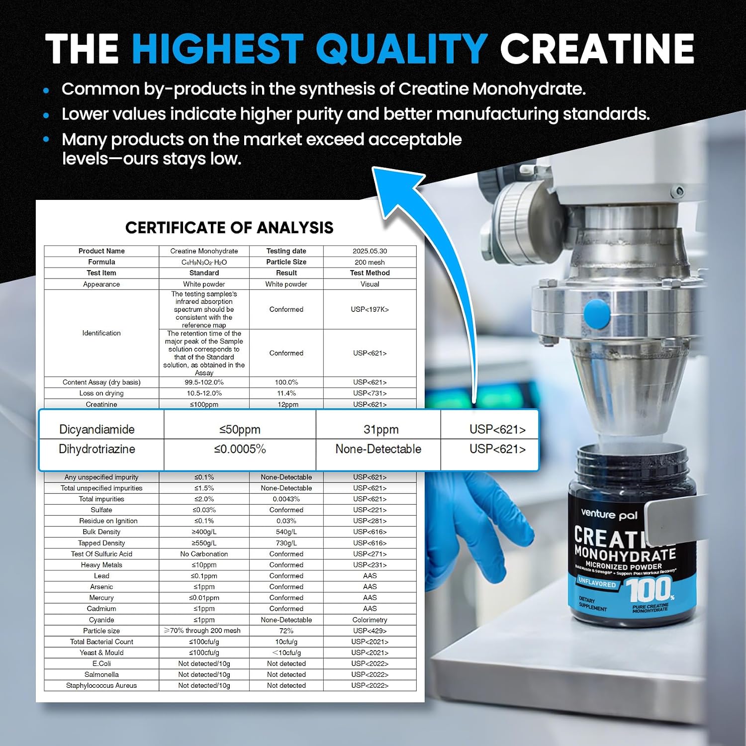 Thumbnail 2 de Venture Pal Micronized Creatine Monohydrate Powder, Unflavored, 5 g per Serving