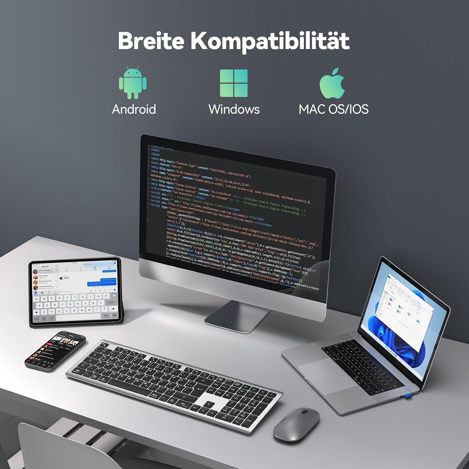 Thumbnail 6 de TECKNET Bluetooth Tastatur Kabellos BT+2.4G