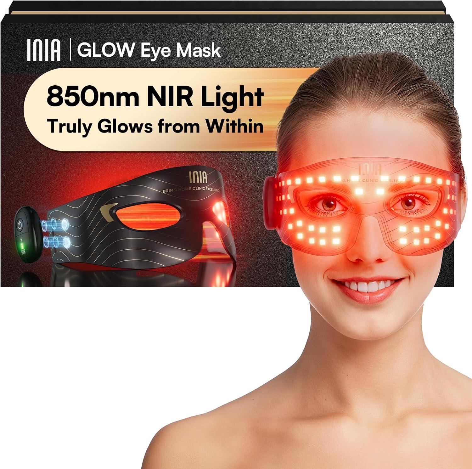 Detalle de INIA Red Light Therapy Eye Mask 96 LEDs