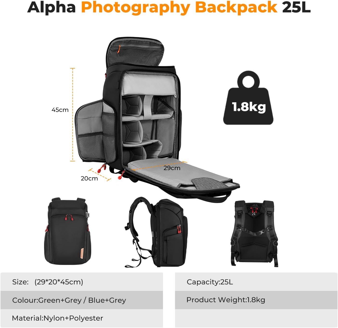 Thumbnail 6 de K&F CONCEPT Alpha Rucksack 25L 15.6" 💼