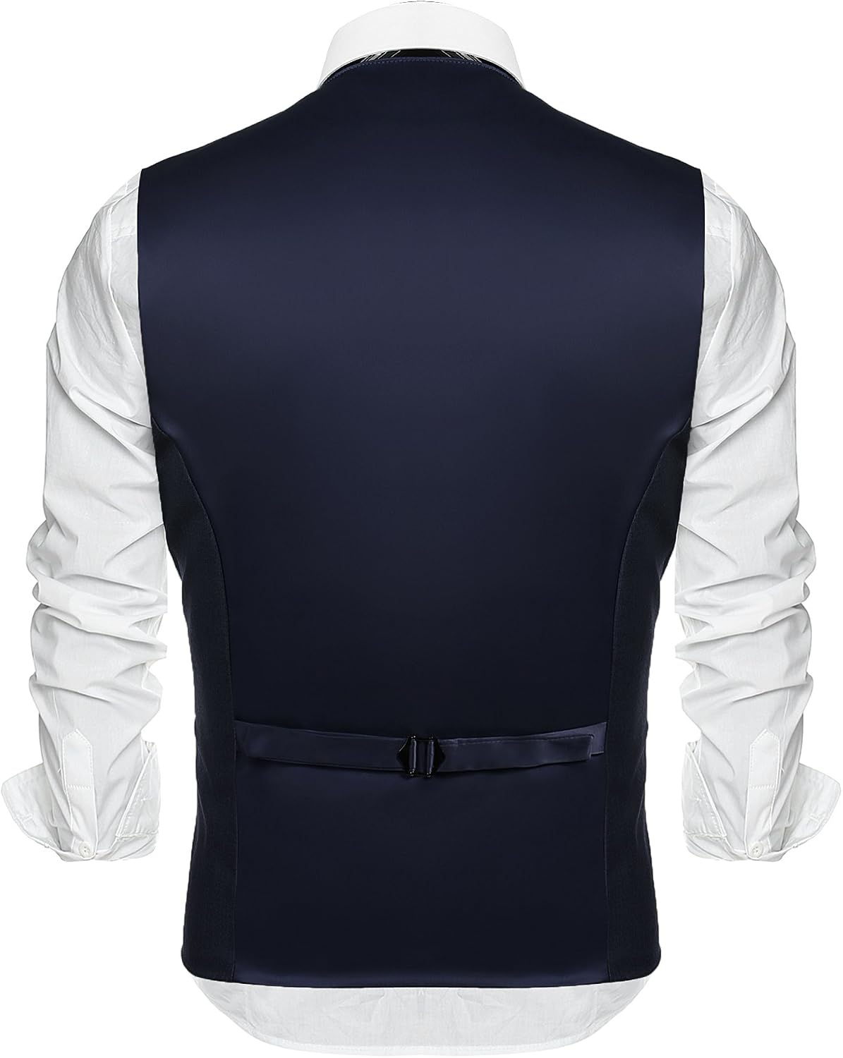 Detalle de COOFANDY Herren Anzugweste – Slim Fit mit V-Ausschnitt, formell & vielseitig