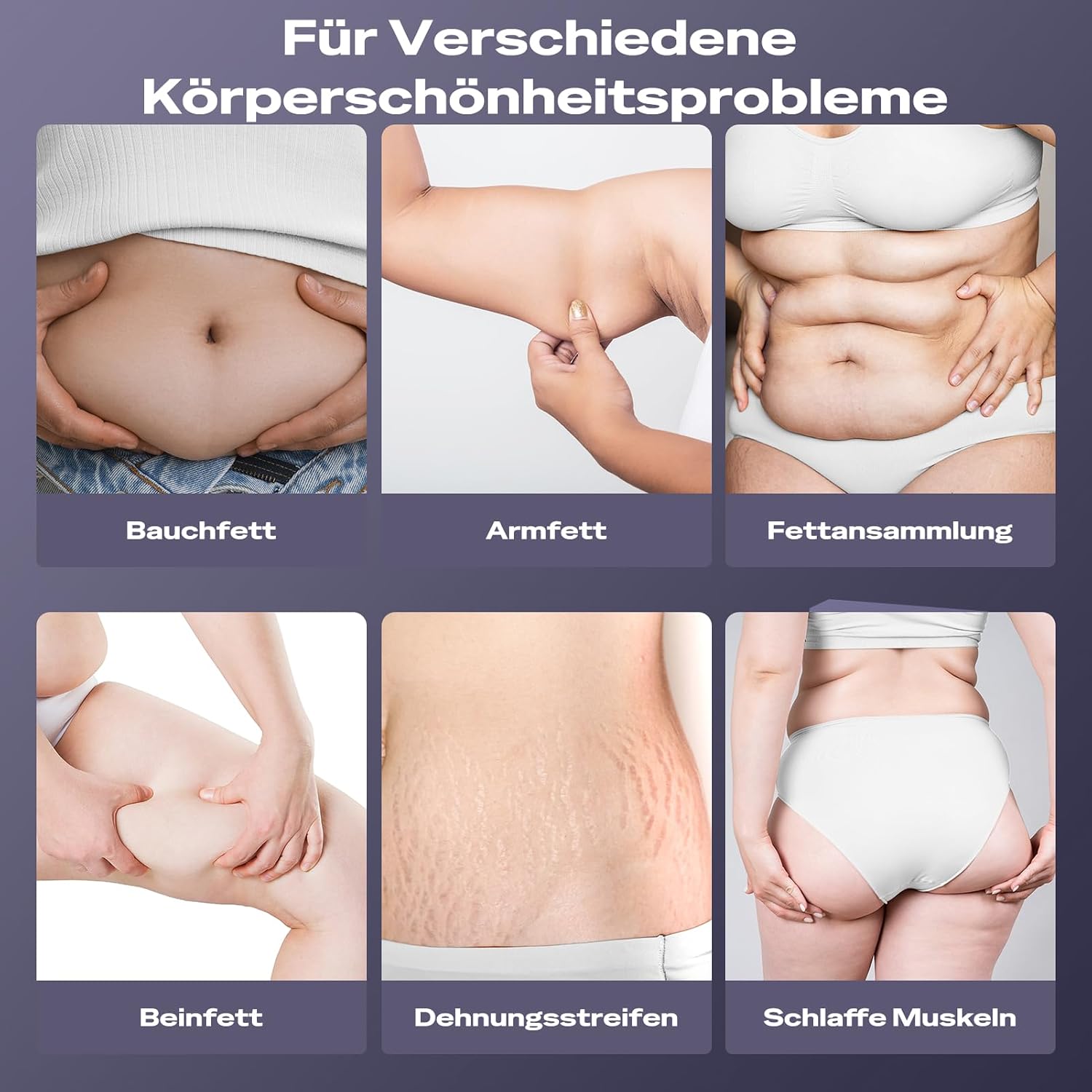 Detalle de Cellulite Massagegerät Roségold – kabelloses Lipödem- und Anti-Cellulite-Gerät mit 3 Funktionen