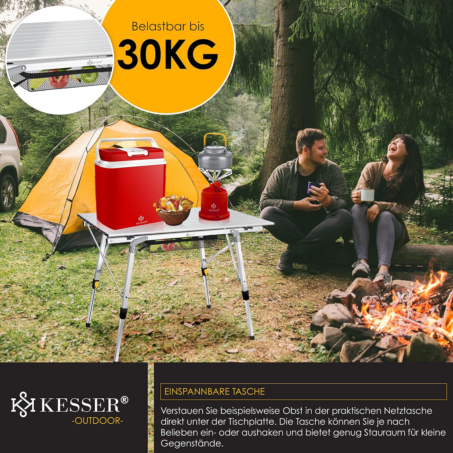 Thumbnail 4 de KESSER Campingtisch faltbar 90x53cm Aluminium