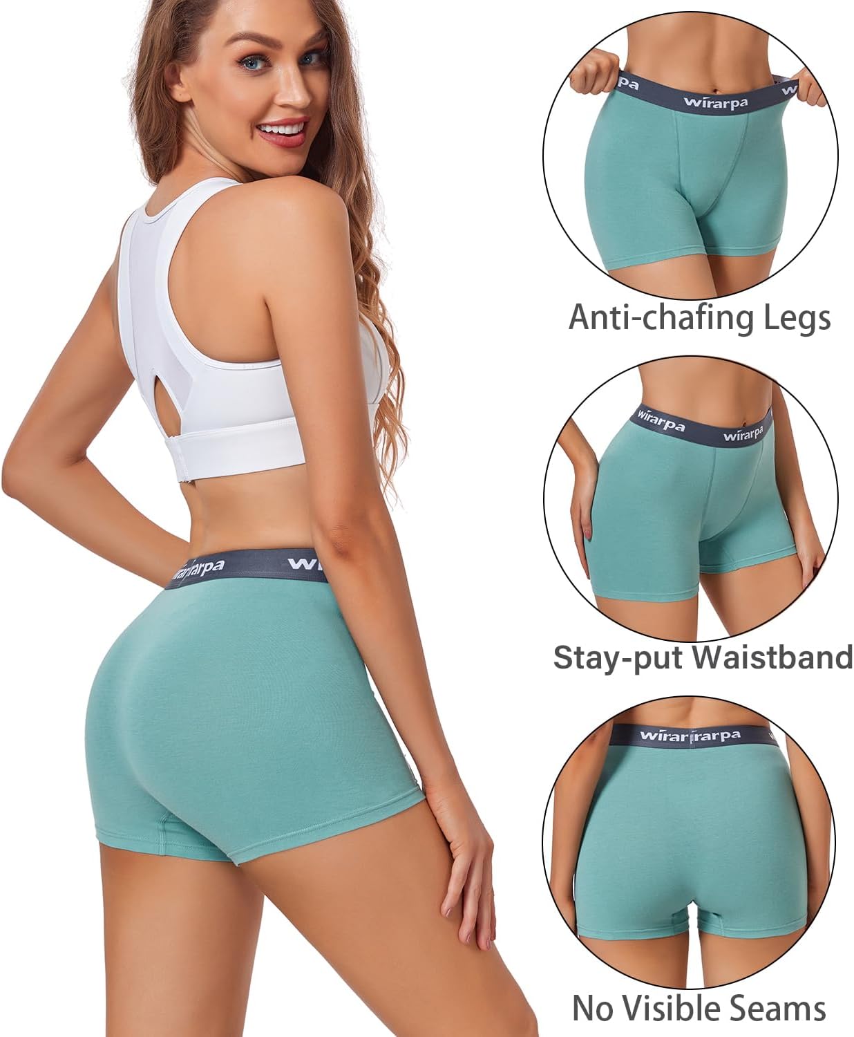 Detalle de Wirarpa cotton boxer briefs 3" inseam 4 pack