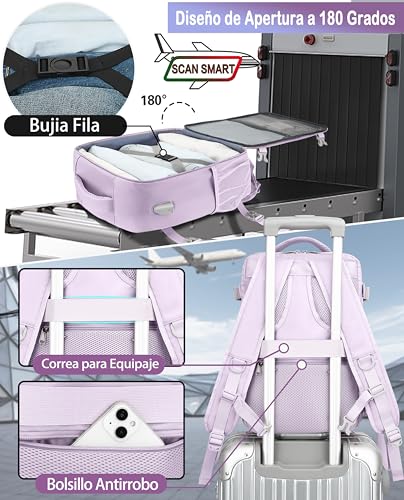 Thumbnail 2 de KLOSTAIN Mochila de Cabina 40x20x25 cm 20 L – Púrpura Claro para Ryanair y viaje ligero