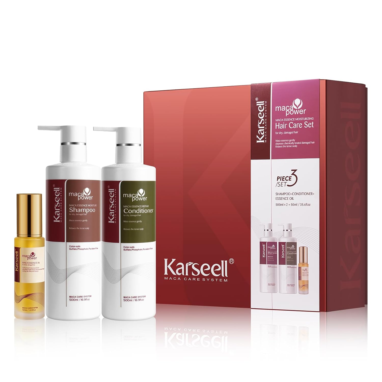 Thumbnail 6 de Karseell Kollagen Haarpflege-Set: Haarmaske, Shampoo & Haaröl für trockenes, geschädigtes Haar (2 x 500 ml + 50 ml)