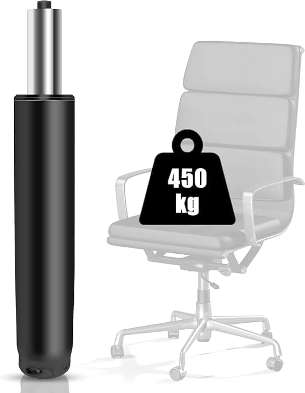 Detalle de Gasdruckfeder für Bürostühle 1000 lbs (450 kg) – höhenverstellbar, 290–430 mm, 360° Drehung