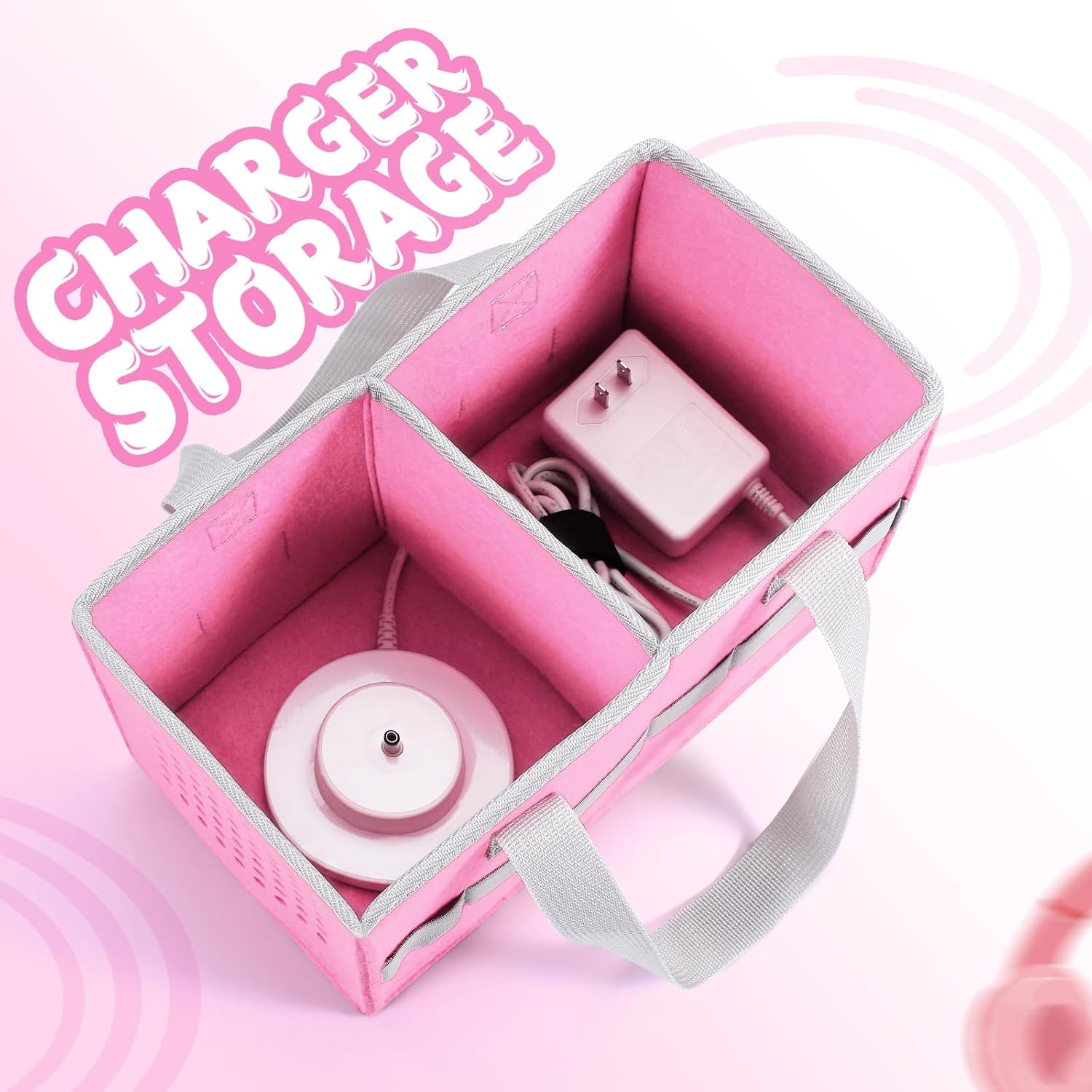 Thumbnail 6 de Piaclen Carrying Case for Toniebox Audio Player & Figurines Starter Set (Felt Organizer Bag, Pink)
