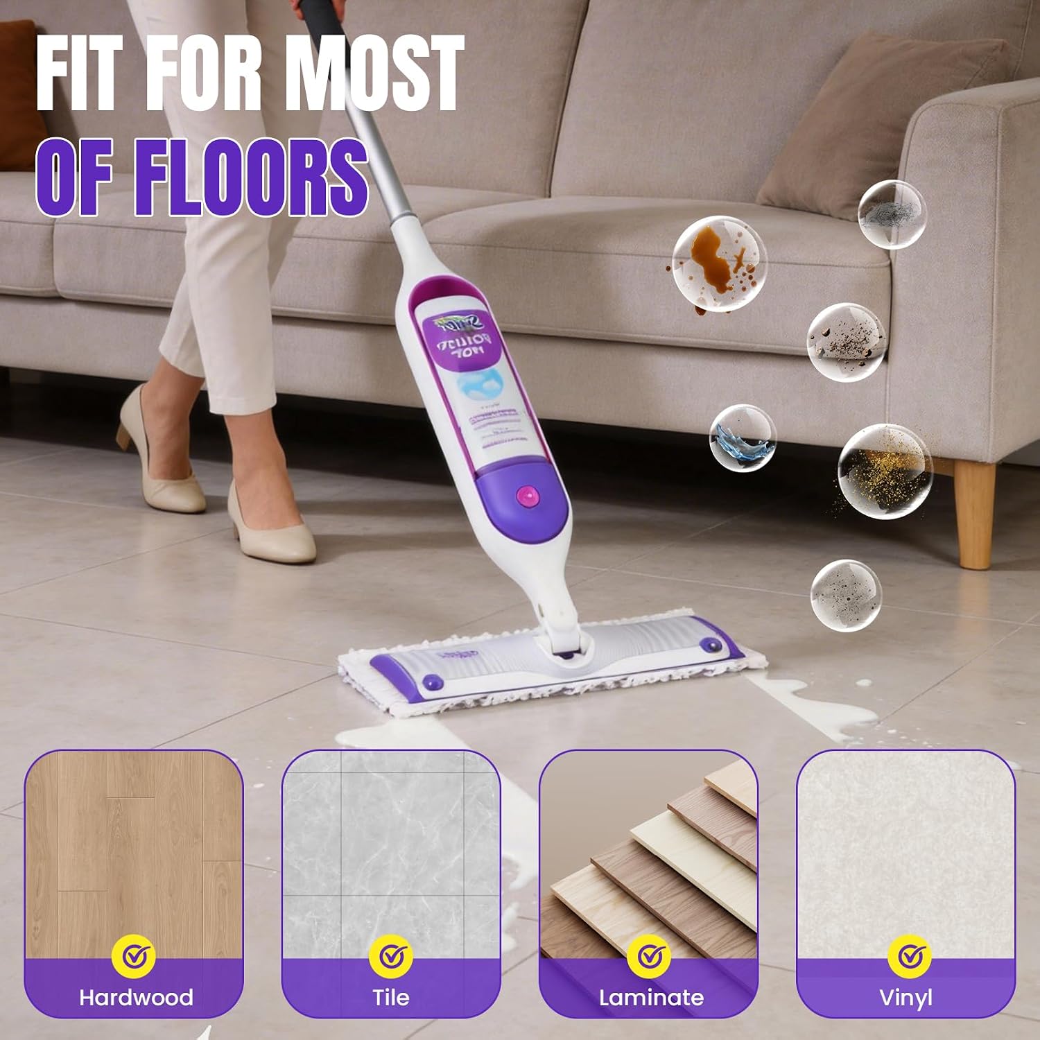 Thumbnail 3 de QuikMoprit 60-Pack Power Mop Pads for Swiffer Power Mop — Disposable, Quick-Absorb & Streak-Free