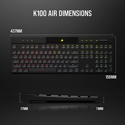 Thumbnail 10 de Corsair K100 AIR RGB Mechanical Gaming Keyboard – Ultra-Thin, UK Layout