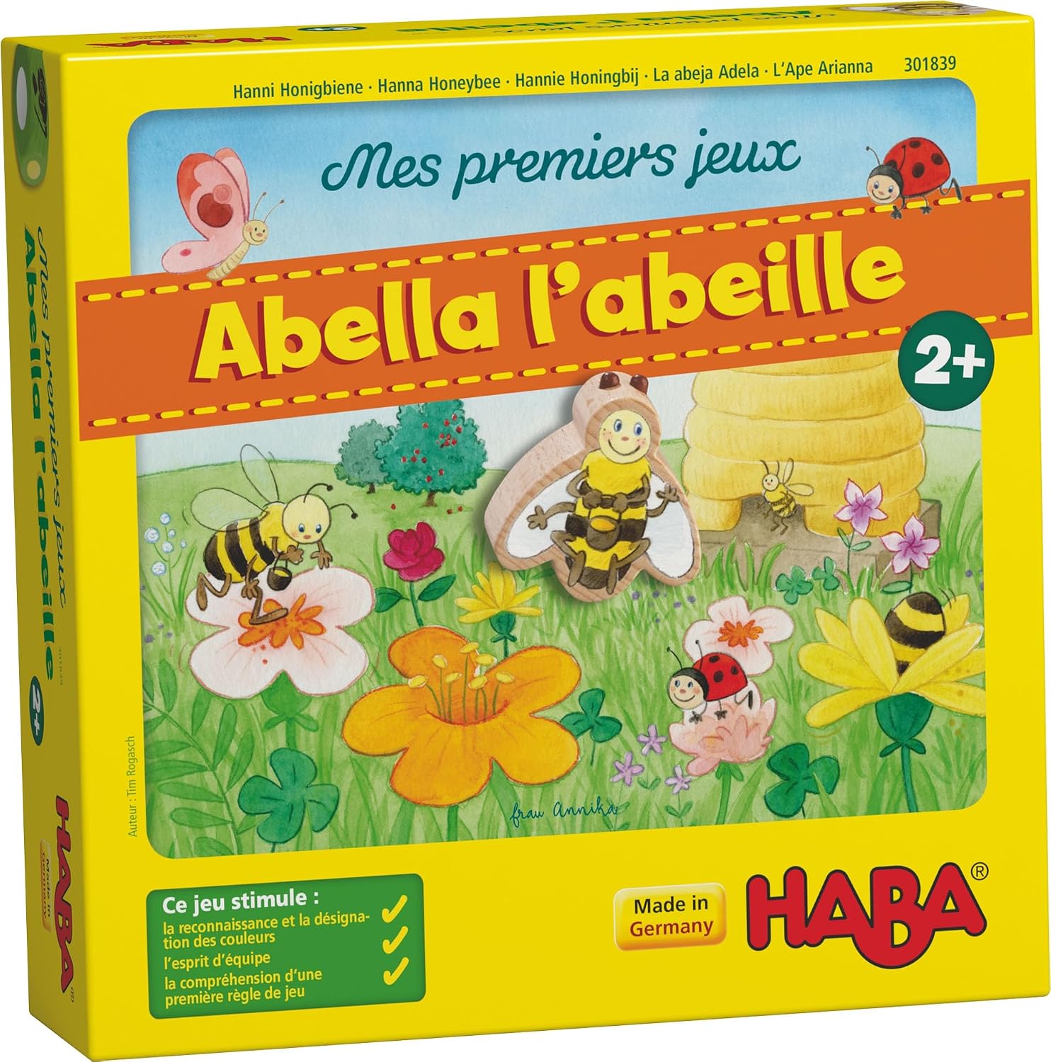 Detalle de HABA Mes Premiers Jeux – Abella l'abeille, jeu coopératif pour enfants (1–4 joueurs, dès 2 ans)