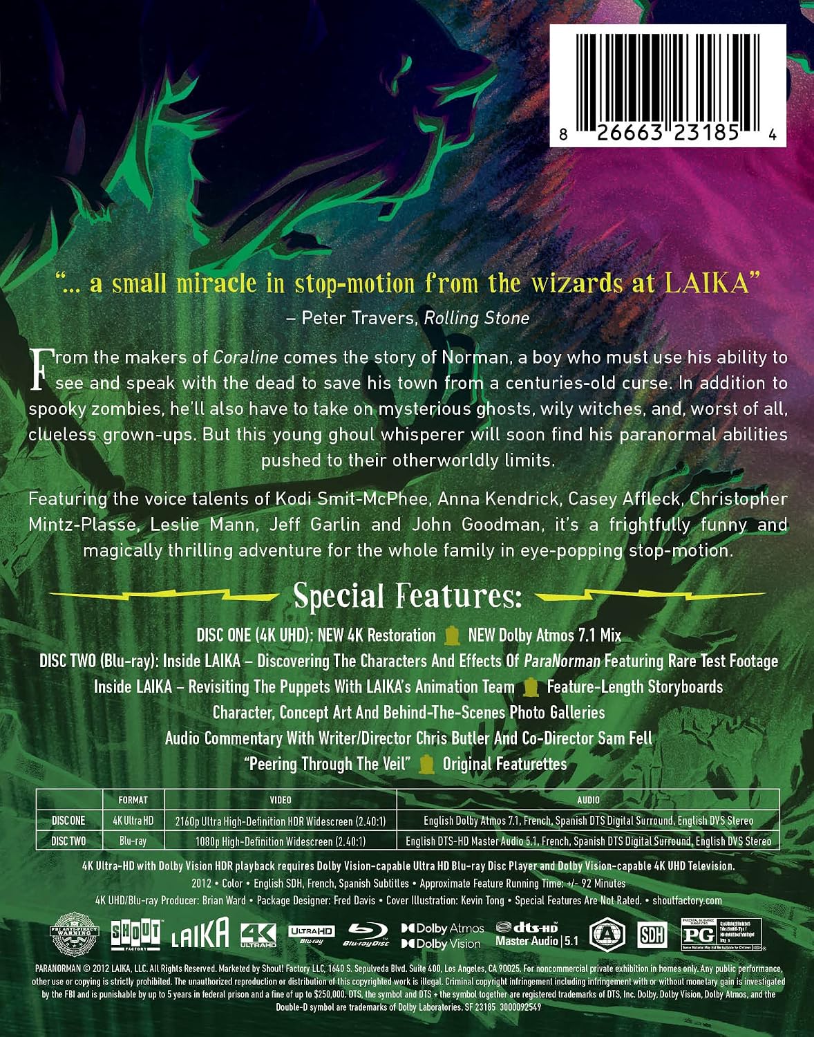Detalle de ParaNorman 826663231854 Limited Edition Steelbook 4K UHD + Blu-ray