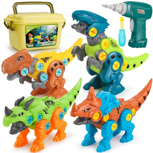 Detalle de Dreamon Take Apart Dinosaur Toys: Educational STEM Build & Learn Kit with Drill, Storage Box, and Movable Parts