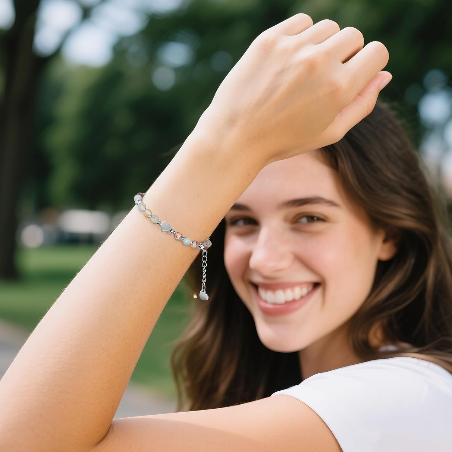 Detalle de Freeunfet Beaded Bracelet in Shoushan Stone