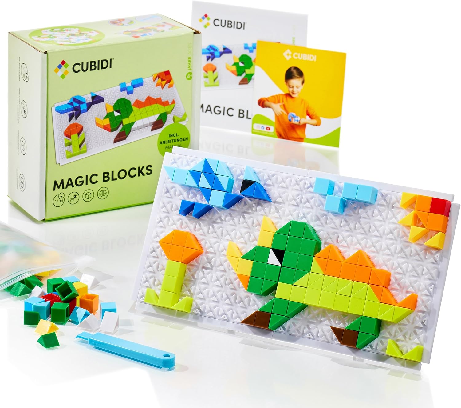 Detalle de CUBIDI Jeu de mosaïque dinosaures