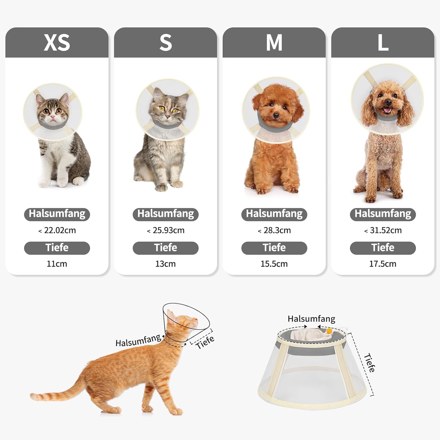 Thumbnail 4 de Supet luftdurchlässige weiche Halskrause für Katzen (Grau, XS) – Alternative zur Plastik-Elizabethankrause