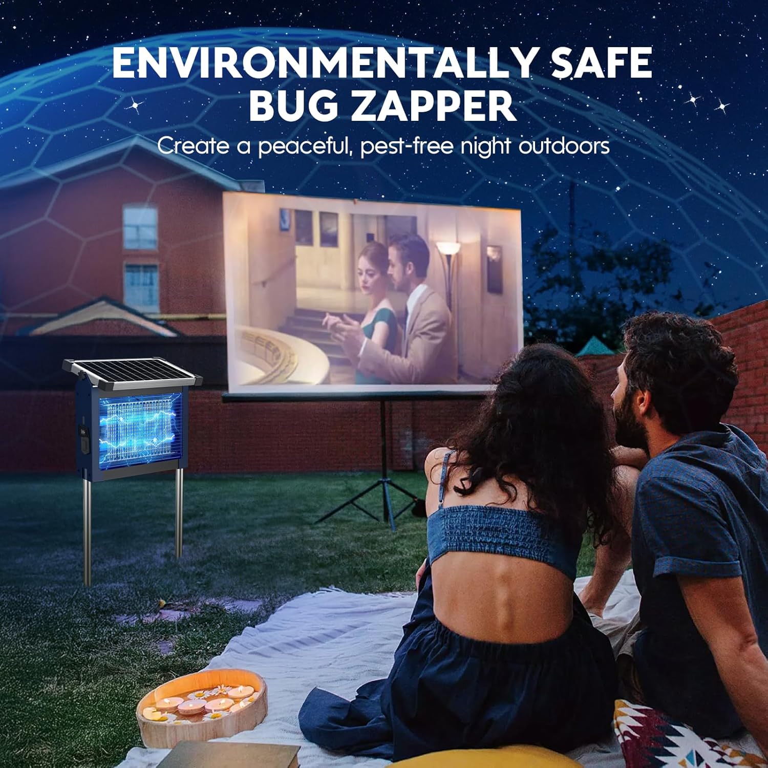 Thumbnail 5 de Solar Bug Zapper Outdoor: 4500V Mosquito Trap with Smart Light Sensor