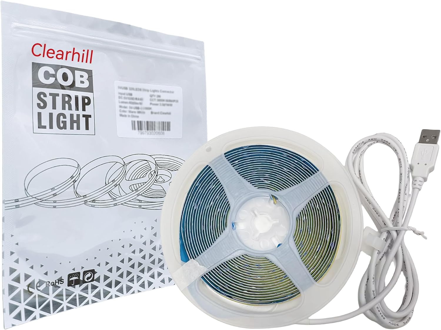Thumbnail 4 de Clearhill 5VCOBUSB-5-Red COB-ledstrip, 5 m, rood, 320 leds/m, IP20