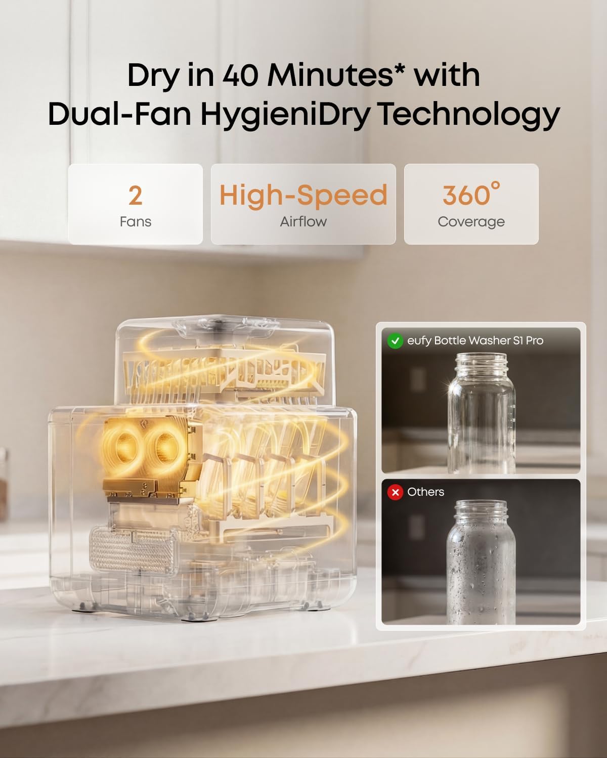Thumbnail 5 de eufy Bottle Washer S1 Pro: All-in-One 3D HydroBlast Steriliser for Baby Bottles