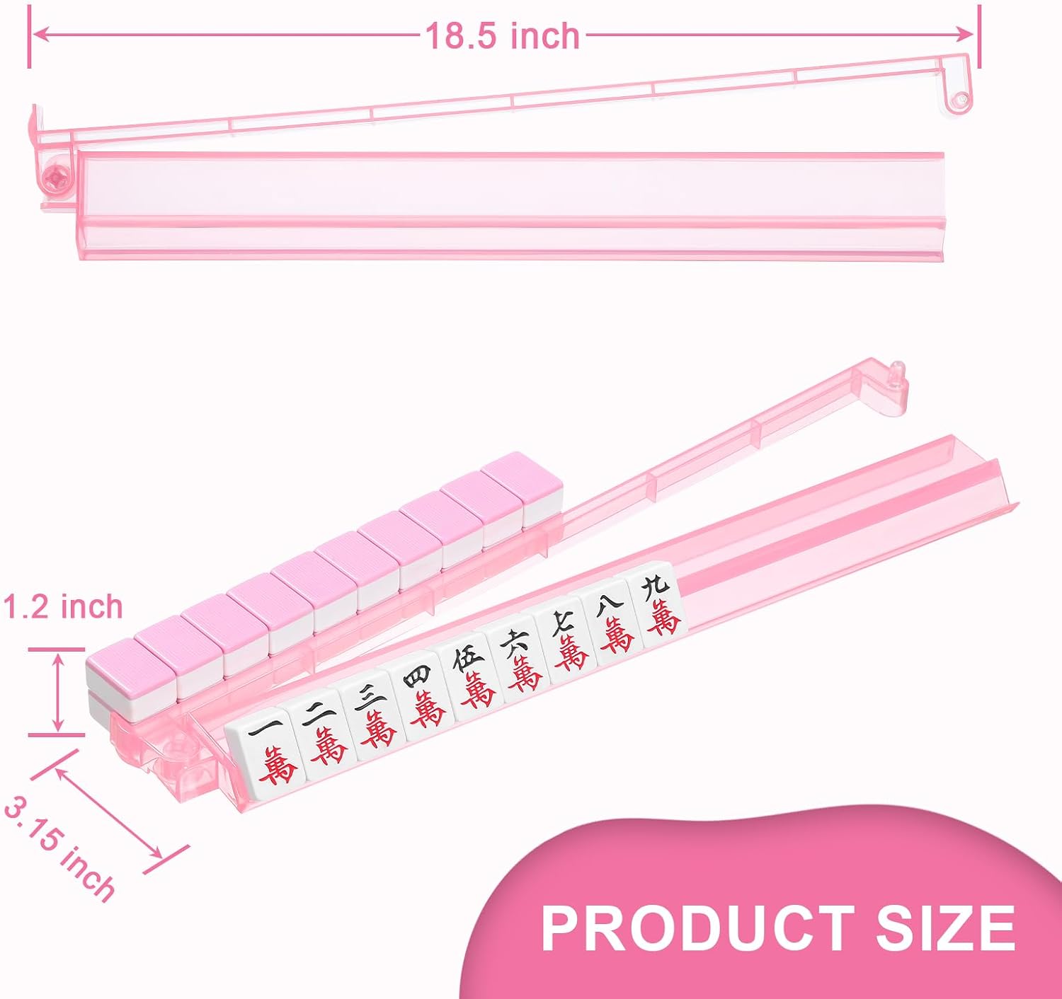 Thumbnail 6 de Niflirt Mahjong Racks with Pushers 4PCS Set: Clear Acrylic Tile Holders for American Mahjong