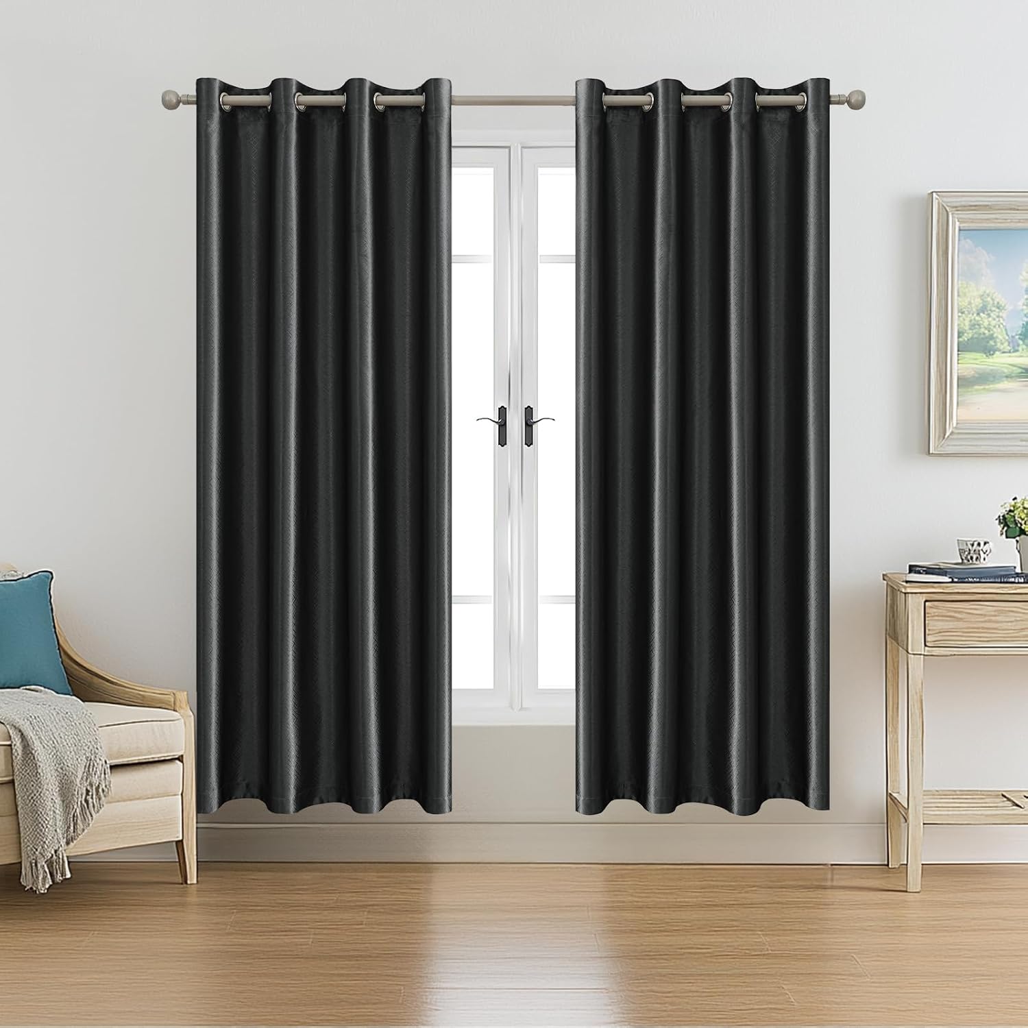Thumbnail 1 de Ystyle Rideaux Intérieurs Lot de 2 – Rideaux Thermiques et Occultants Gris Foncé 140x260 cm