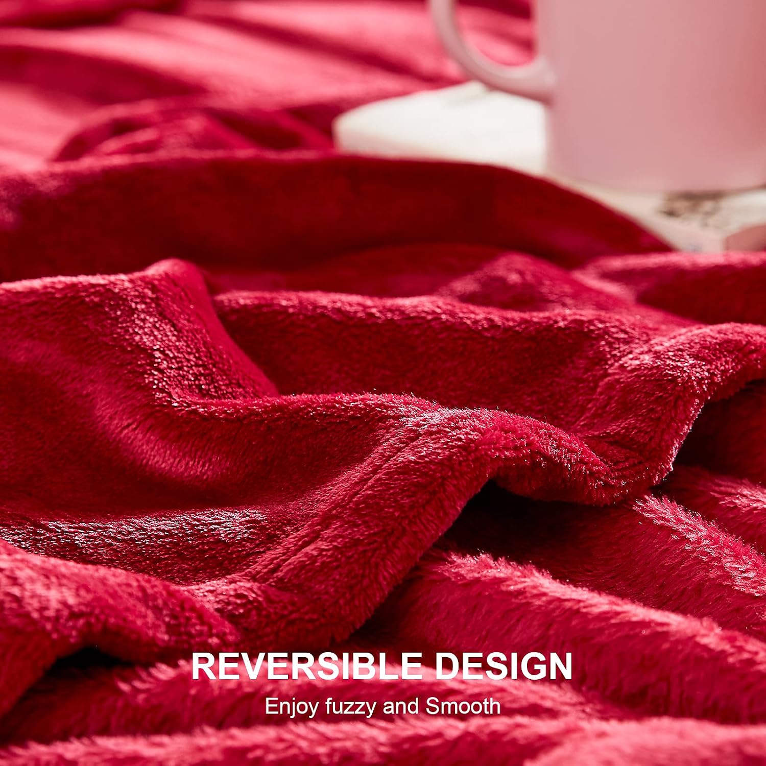Thumbnail 3 de EHEYCIGA Extra Large Fleece Throw Blanket 270x230cm in Red