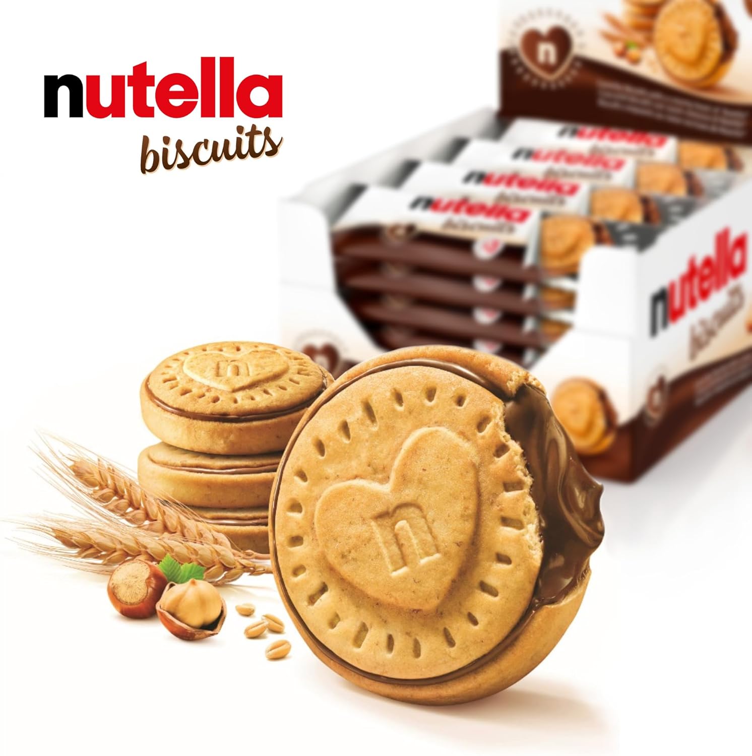 Detalle de Nutella Biscuits: 84 biscotti croccanti con cuore cremoso di Nutella in confezioni monoporzione
