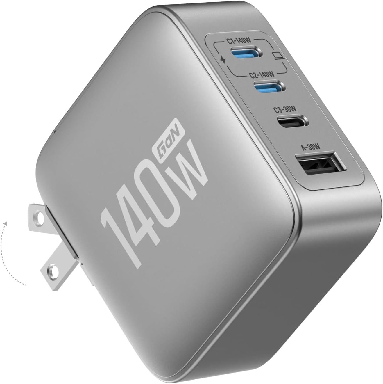 Detalle de EF ECOFLOW EF-WC-140-US Rapid Pro 4-Port USB-C Charger, 146W