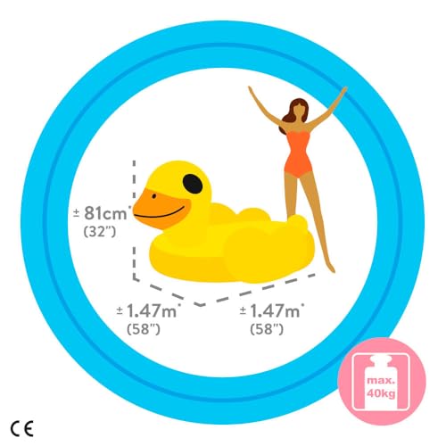 Detalle 2 de Intex 57556 Cavalcabile Papera Giallo: gonfiabile sicuro e vivace per bambini dai 3 anni