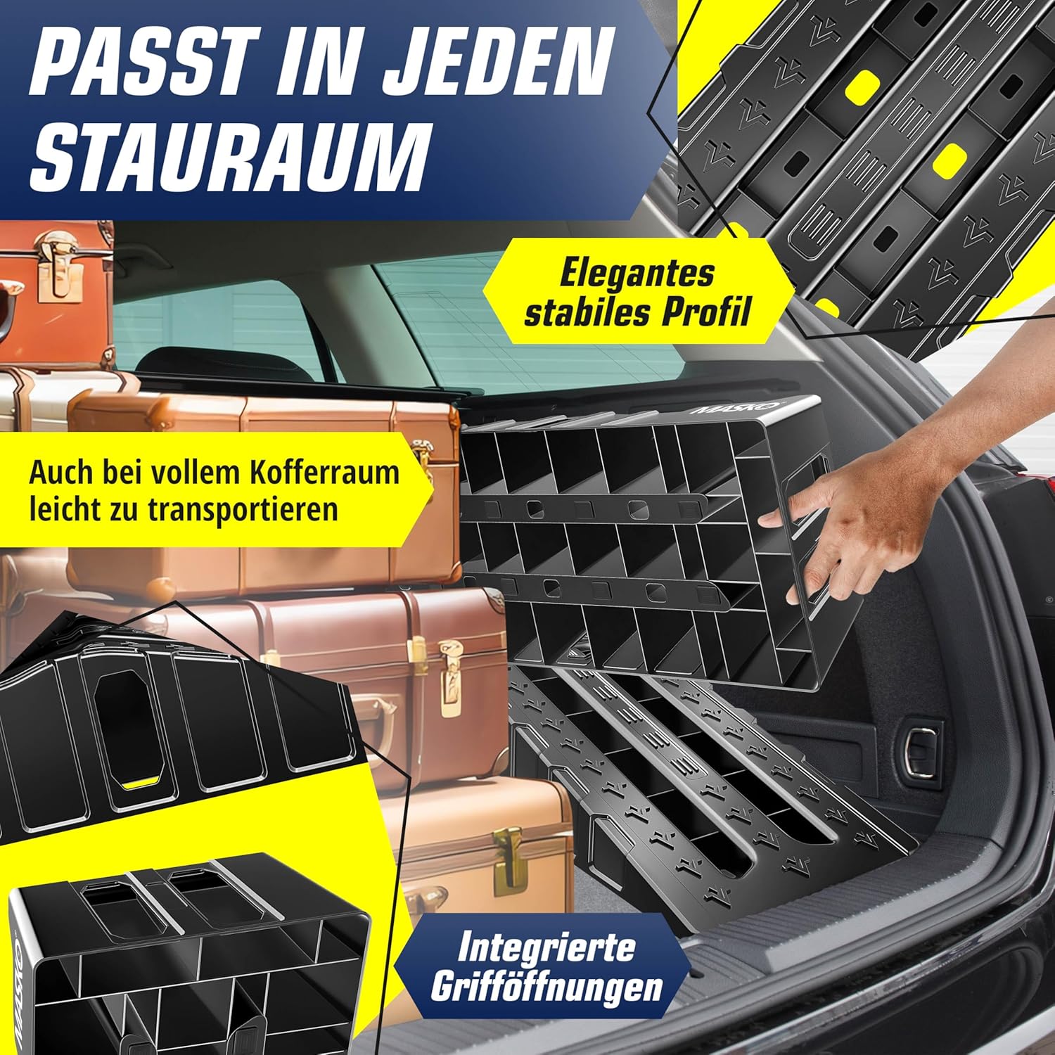 Thumbnail 5 de MASKO® Auffahrrampe PKW-Set (2er-Set) mit Überfahrschutz – rutschfest, 5 t Traglast