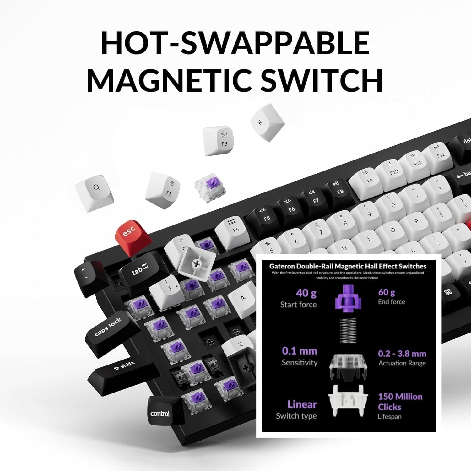 Detalle 1 de Keychron Q5 HE Wireless Tastatur 96%