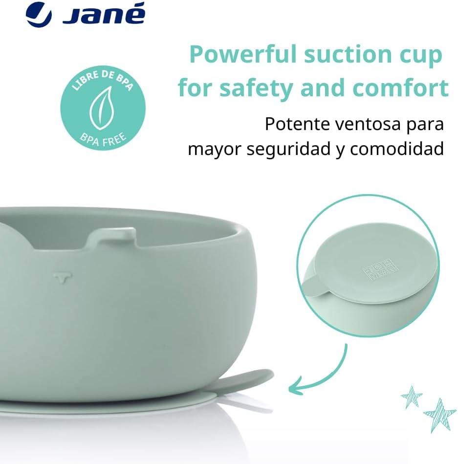 Thumbnail 3 de Jané Bol et Cuillère en Silicone avec Ventouse – Set repas pratique pour bébé