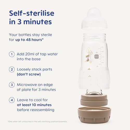 Detalle de MAM Easy Start Anti-Colic Bottle Starter Set with 4 Bottles and 0-2 Month Soother