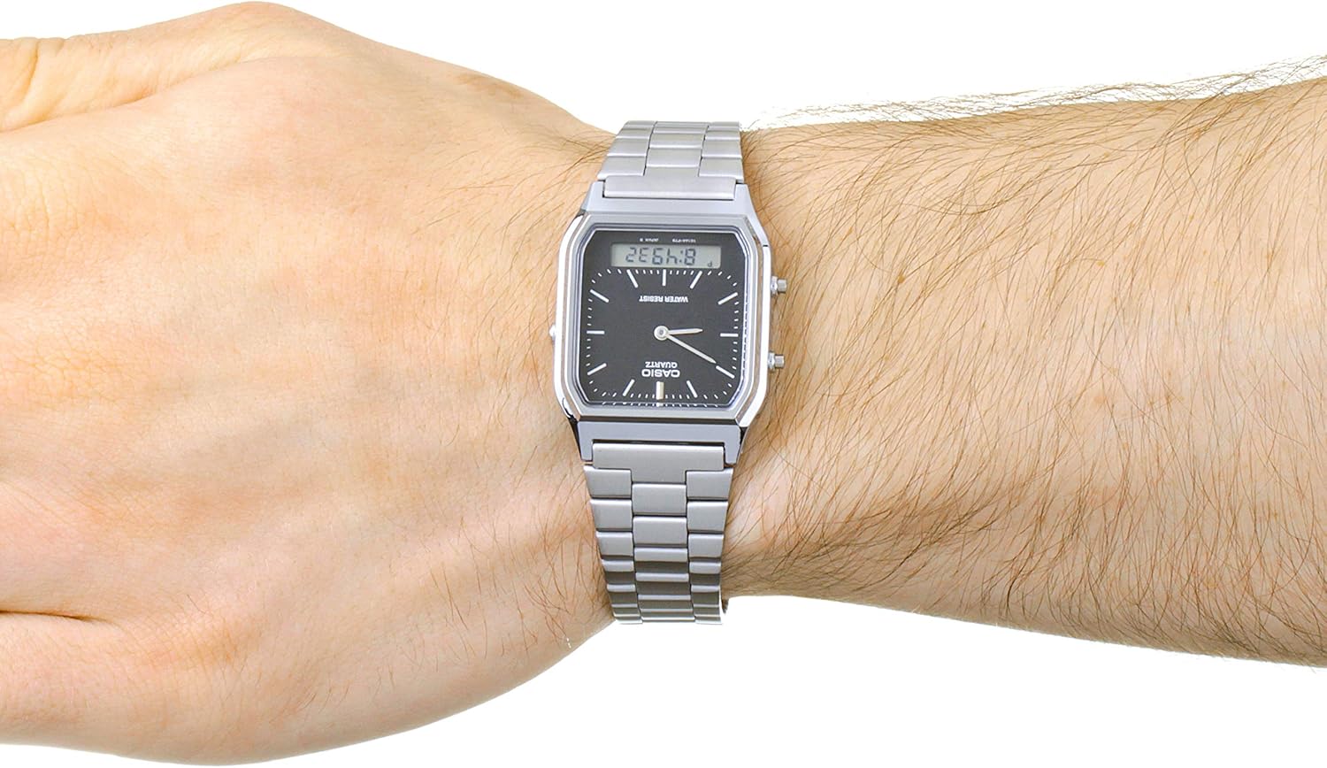 Thumbnail 2 de Casio AQ-230A-7DMQYES: reloj cuarzo unisex de 34 mm con dial analógico-digital y correa de acero