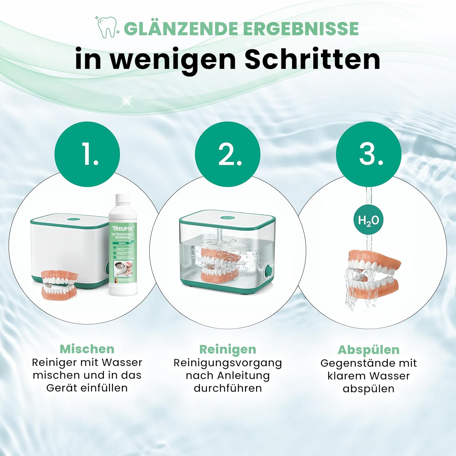 Thumbnail 3 de Treufix Ultraschallreiniger Konzentrat Dental 750ml – effektive, materialschonende Reinigung für Zahnersatz