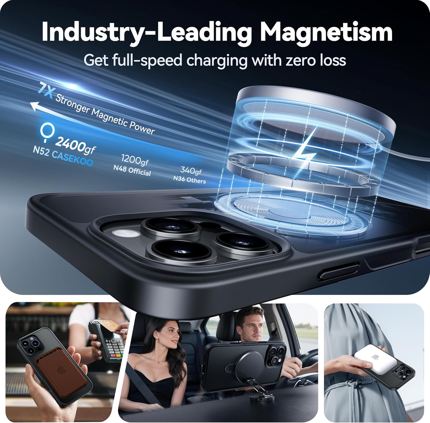 Thumbnail 1 de CASEKOO iPhone 16 Pro Max clear magnetic case 6.9"