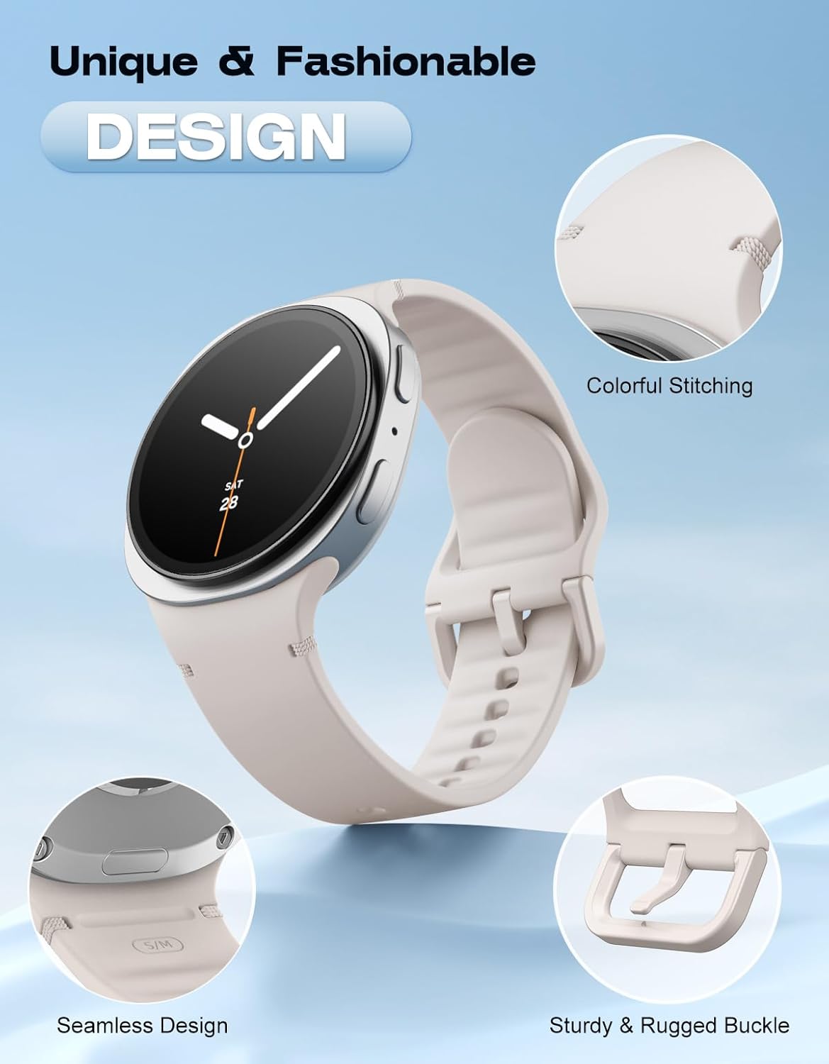 Thumbnail 1 de Astorgos 6 Pack Sport Straps for Samsung Galaxy Watch 8 & 8 Classic (gapless soft silicone) for 40mm/44mm/46mm