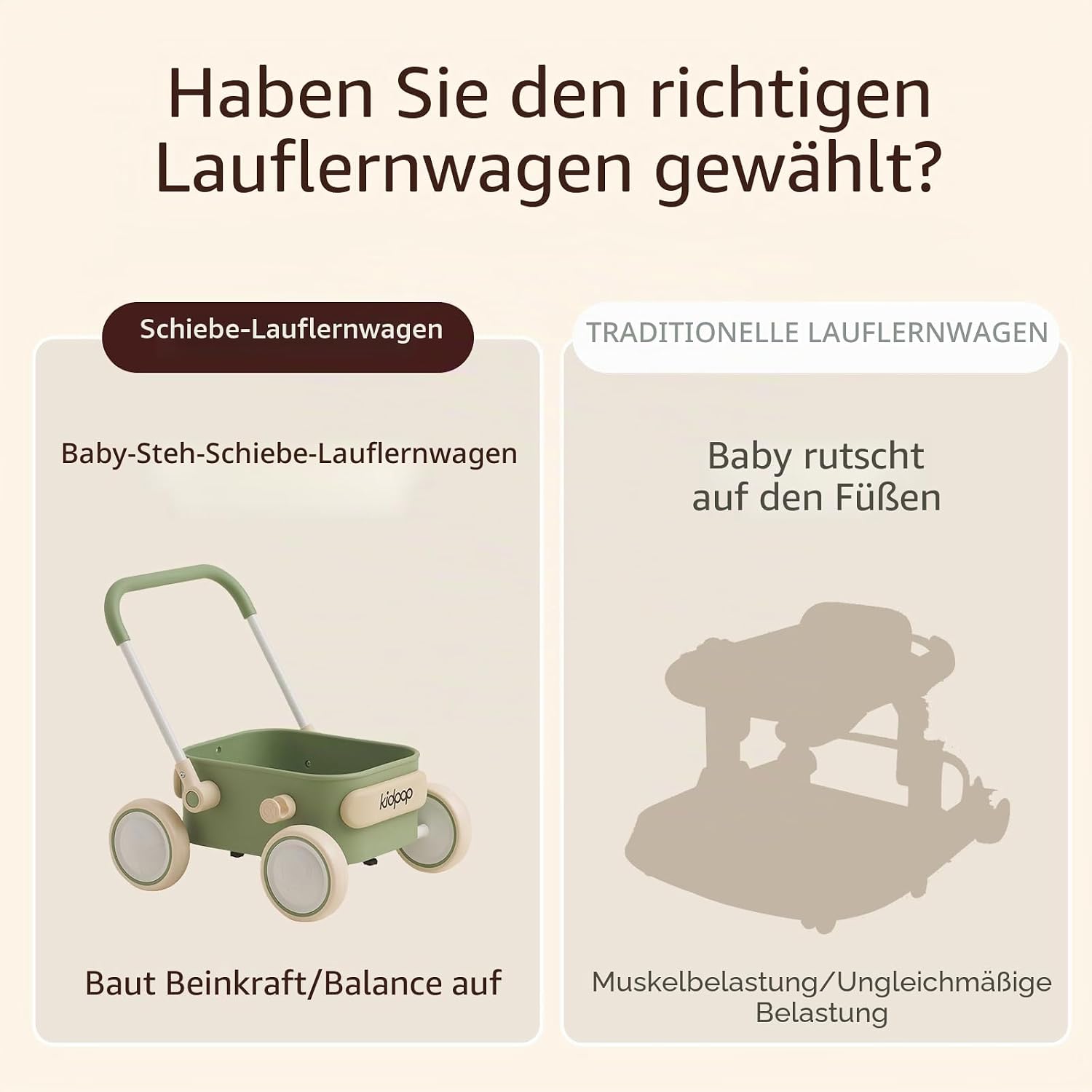 Detalle 2 de Kidpop PULA 2-in-1 Lauflernwagen – Lila: Sicherer Lern- und Spielwagen für Kleinkinder von 7 Monaten bis 4 Jahren