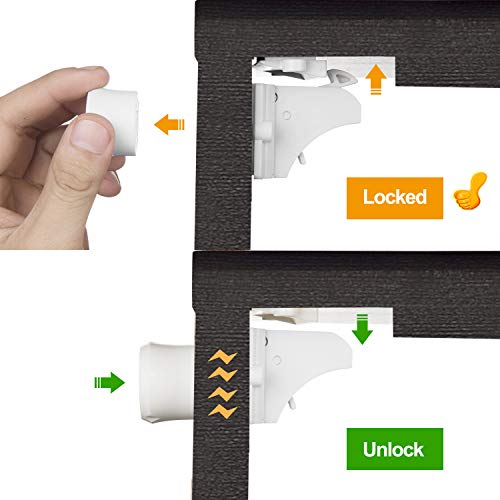 Thumbnail 5 de Vmaisi 20 Pack Magnetic Cabinet Locks with 2 Keys